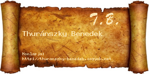 Thuránszky Benedek névjegykártya
