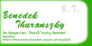 benedek thuranszky business card